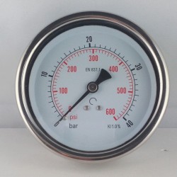 Glycerine filled pressure 40 Bar gauge diameter dn 100mm back