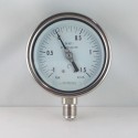 Stainless steel compound gauge -1/1,5 Bar diameter dn 100mm bottom