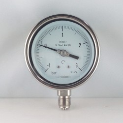 Stainless steel compound gauge -1/3 Bar diameter dn 100mm bottom