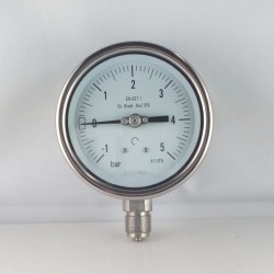 Stainless steel compound gauge -1/5 Bar diameter dn 100mm bottom