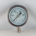 Stainless steel pressure gauge 1 Bar diameter dn 100mm bottom