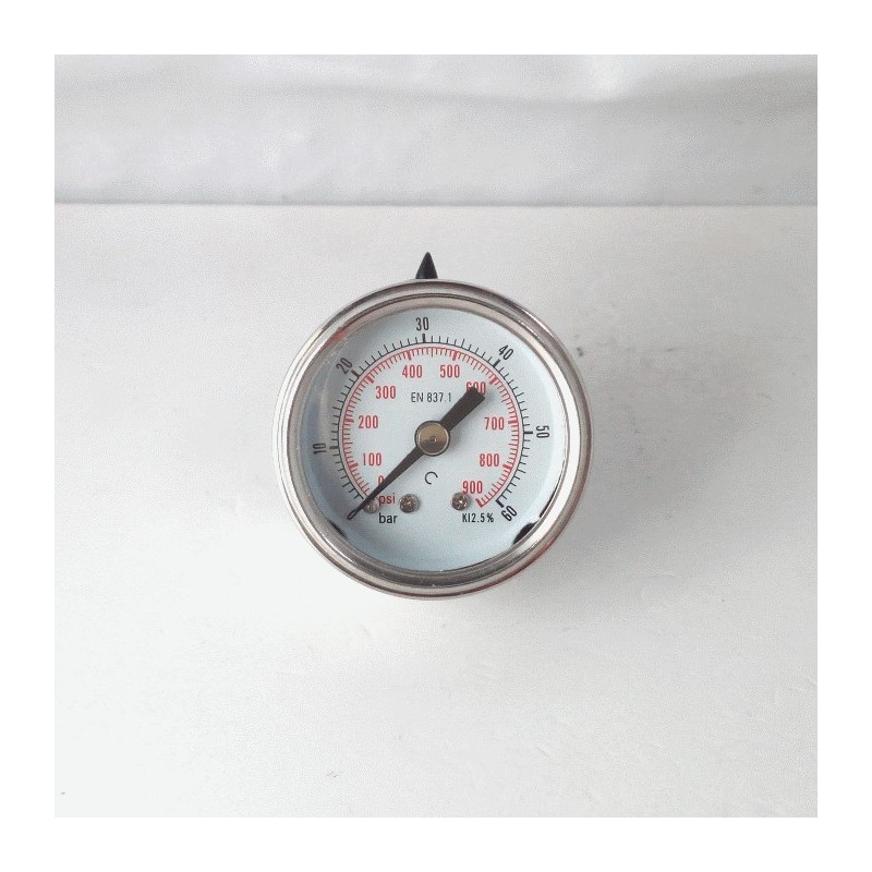 Glycerine filled pressure gauge 60 Bar diameter dn 40mm back Glycerine filled pressure gauge 60 Bar diameter dn 40mm back