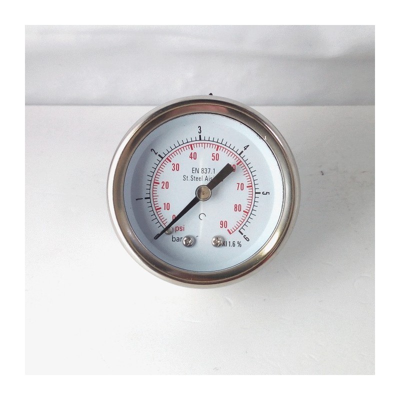 Manometro Inox 6 Bar diametro dn 50mm posteriore Manometro Inox 6 Bar diametro dn 50mm posteriore