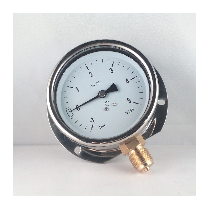 Glycerine filled compound gauge -1+5 Bar wall flange dn 100mm Glycerine filled compound gauge -1+5 Bar wall flange dn 100mm
