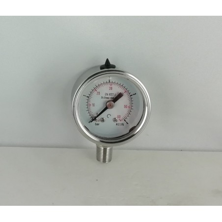 Stainless steel pressure gauge 4 Bar diameter dn 40mm bottom
