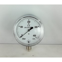 Capsule pressure gauge 400 mBar diameter dn 63mm bottom