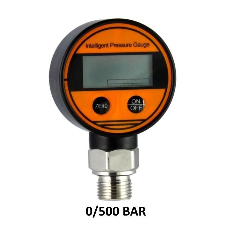 Digital Pressure Gauges DN 63mm 0-500 BAR kl 0,5% Aisi Bottom Connection 1/2"BSPP