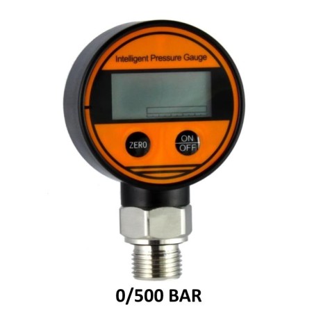 Digital Pressure Gauges DN 63mm 0-500 BAR kl 0,5 Aisi Bottom Connection 1/2"BSPP