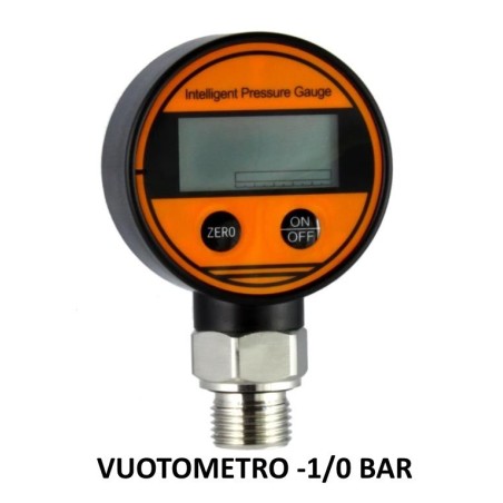 Vuotometro Digitale DN 63mm -1/0 BAR precisione kl 0,5 attacco inox Radiale 1/2"Gas