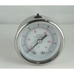 Stainless steel pressure gauge 16 Bar diameter dn 50mm back