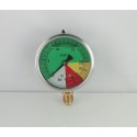 Glycerine filled ISOMETRIC pressure gauge colored dials 20-60 Bar dn 63mm bottom