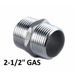 Nipplo inox  aisi 316 2-1/2"Gas