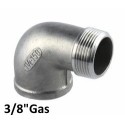 Stainless Steel 90 Elbow male/female 3/8"