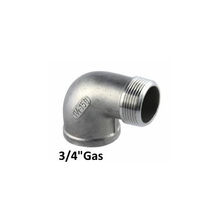 Stainless Steel 90 Elbow male/female 3/4"