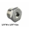 Riduzione inox maschio/femmina 1/4"M x 1/8"F Gas