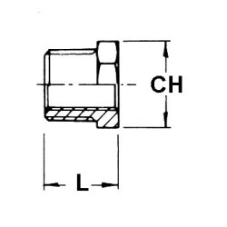Stainless Steel exagon bushing male/female 1/4"M x 1/8"F Bsp
