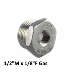 Stainless Steel exagon bushing male/female 1/2"M x 1/8"F Bsp