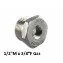 Stainless Steel exagon bushing male/female 1/2"M x 3/8"F Bsp