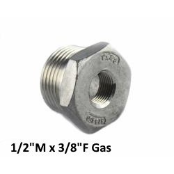 Riduzione inox maschio/femmina 1/2"M x 3/8F Gas