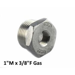 Stainless Steel exagon bushing male/female 1"M x 3/8"F Bsp