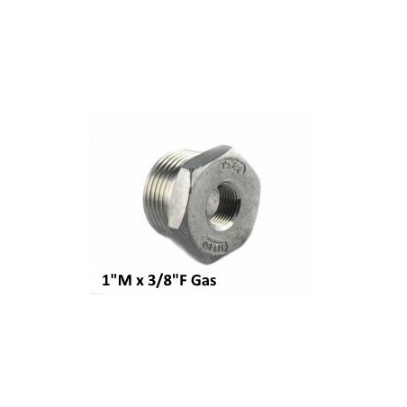 Stainless Steel exagon bushing male/female 1"M x 3/8"F Bsp