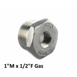 Riduzione inox maschio/femmina 1"M x 1/2"F Gas