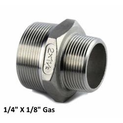 Stainless Steel conical reduced nipple 1/4" X 1/8" Bsp