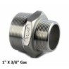 Nipplo conico ridotto inox 1" X 3/8"Gas