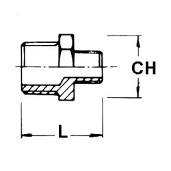 Nipplo conico ridotto inox 1" X 3/8"Gas