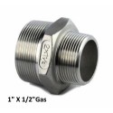 Stainless Steel conical reduced nipple 1" X 1/2" Bsp