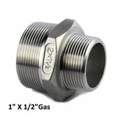 Nipplo conico ridotto inox 1" X 1/2"Gas