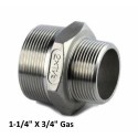 Stainless Steel conical reduced nipple 1-1/4" X 3/4" Bsp