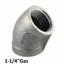 Stainless Steel 45 Elbow  female/female 1-1/4"Bsp