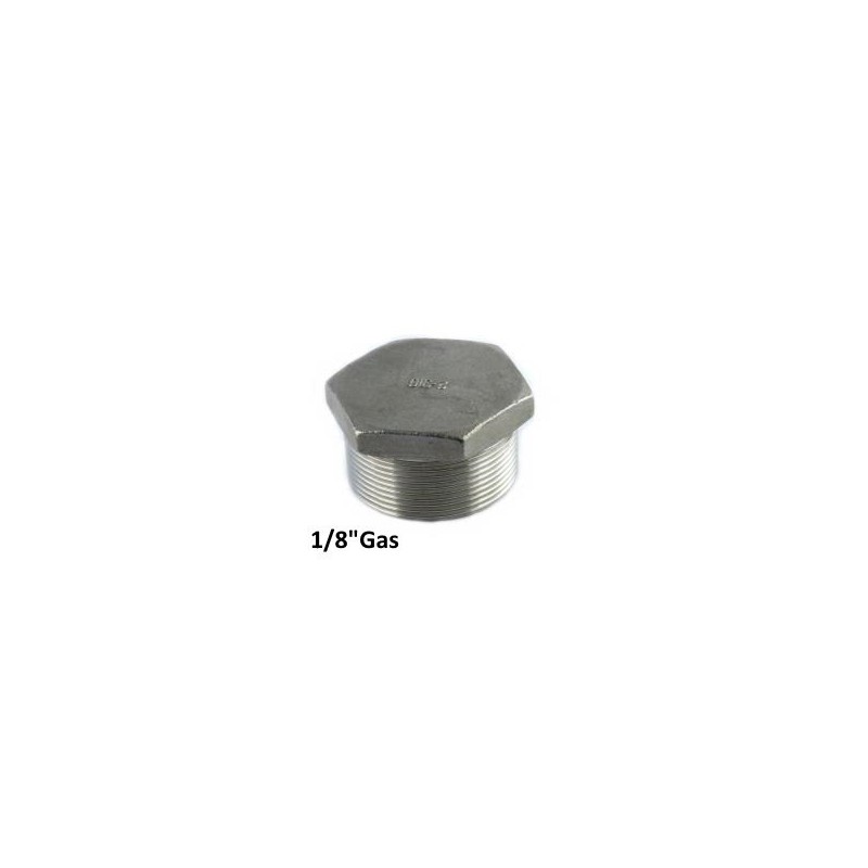 Tappo inox maschio esagonale 1/8"Gas