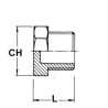 Tappo inox maschio esagonale 1/8"Gas