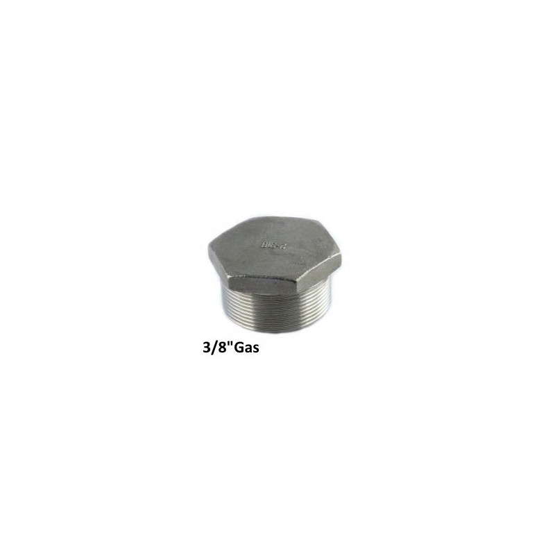 Tappo inox maschio esagonale 3/8"Gas Tappo inox maschio esagonale 3/8"Gas