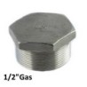 Tappo inox maschio esagonale 1/2"Gas