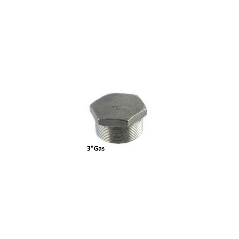 Tappo inox maschio esagonale 3"Gas Tappo inox maschio esagonale 3"Gas