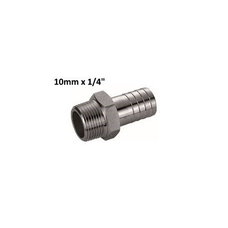 Conical hose brass connection low pressure 10x1/4"Bsp