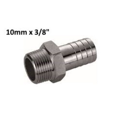 Conical hose brass connection low pressure 10x3/8"Bsp