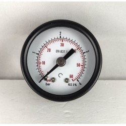 Dry pressure gauge 4 Bar GLASS diameter dn 40mm back