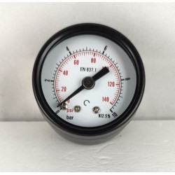 Dry pressure gauge 10 Bar GLASS diameter dn 40mm back