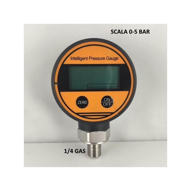 Vuotometro Digitale DN 63mm -1/0 BAR precisione kl 0,5% attacco inox Radiale 1/2"Gas