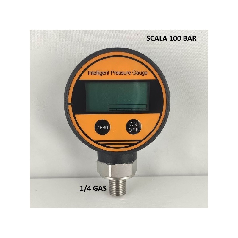 Vuotometro Digitale DN 63mm -1/0 BAR precisione kl 0,5% attacco inox Radiale 1/2"Gas