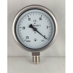 Capsule vaccum gauge -25 mBar diameter dn 100mm bottom