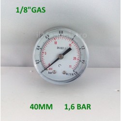Dry pressure gauge 1,6 Bar diameter dn 40mm back
