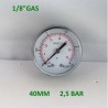 Dry pressure gauge 2,5 Bar diameter dn 40mm back
