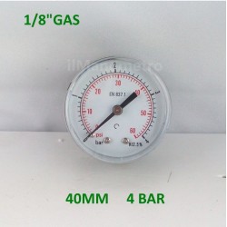 Dry pressure gauge 4 Bar diameter dn 40mm back