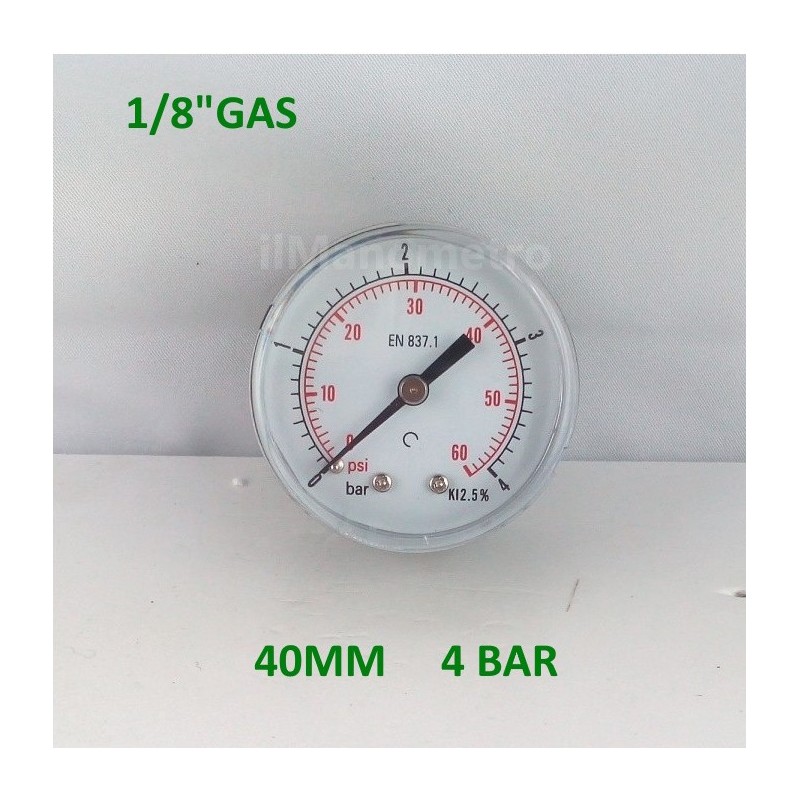 Dry pressure gauge 4 Bar diameter dn 40mm back Dry pressure gauge 4 Bar diameter dn 40mm back