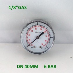 Dry pressure gauge 6 Bar diameter dn 40mm back